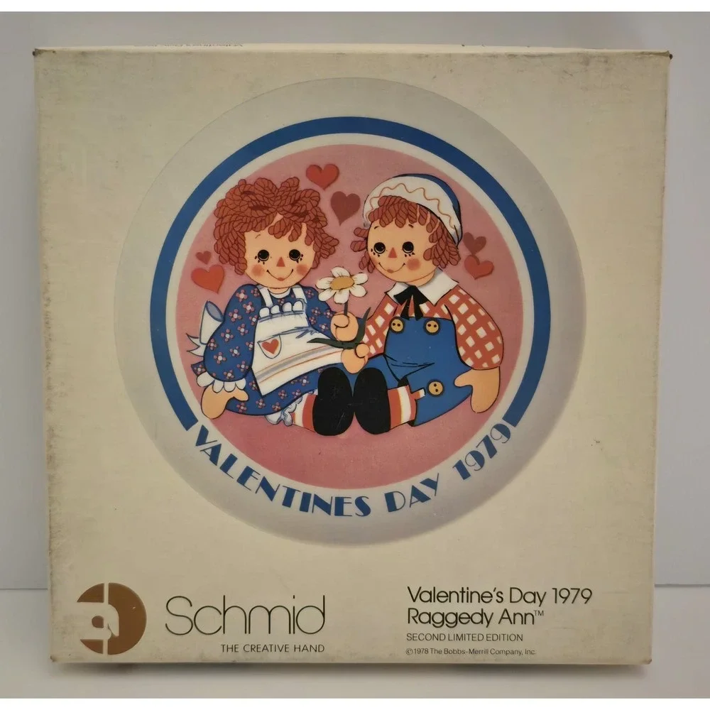 Raggedy Ann & Andy 1979 VALENTINE DAY Plate Limited Edition Schmid  7 5/8